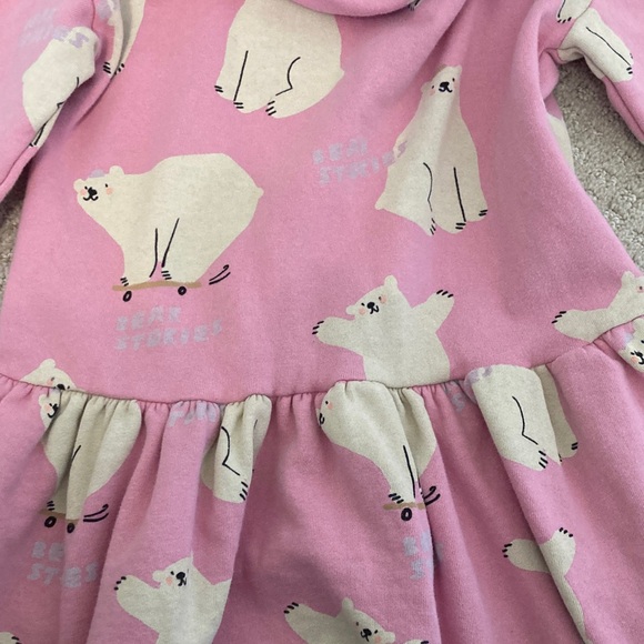 H&M Pink Sweater Dress with Polar Bear Design sz 6x/7 - Picture 3 of 4